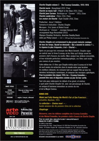 Charlie Chaplin: The Essanay Comedies Vol. 3 DVD Collection - Shanghaied, A Night in the Show, A Burlesque on Carmen, Police, Triple Trouble - PAL Region 2 Import from France - Classic Silent Films for Movie Collectors & Film Historians