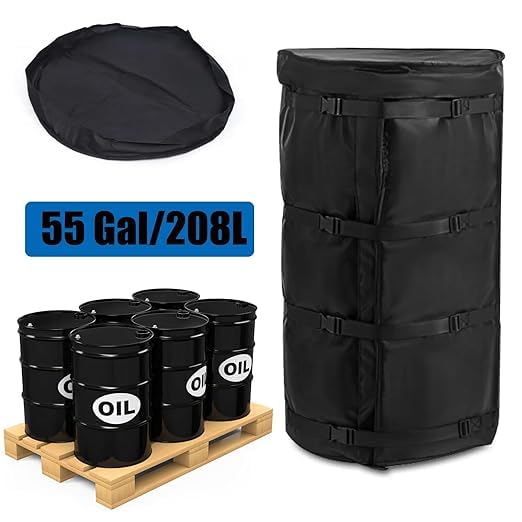 Industrial Grade Metal Drum Heater - Weather Resistant 55 Gal/208L Bucket Heating Blanket with 120°F Adjustable Temperature - Insulated Band Heater for Oil Drums - Perfect for Winter Storage, Viscosity Control & Chemical Processing