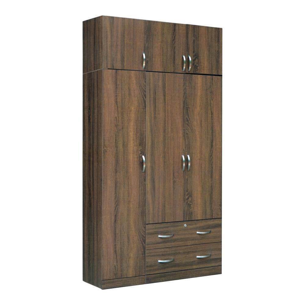 Elise Open 3 Door Wardrobe with Top - Spacious Storage Cabinet for Bedroom, Living Room & Closet Organization