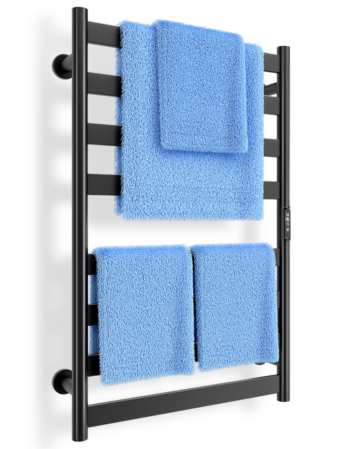 Electric Towel Warmer Rack for Bathrooms - Fast Heating Towel Warmer Heater with Adjustable Temperature, Black - Perfect for Spa, Luxury Hotels & Cozy Home Bathrooms