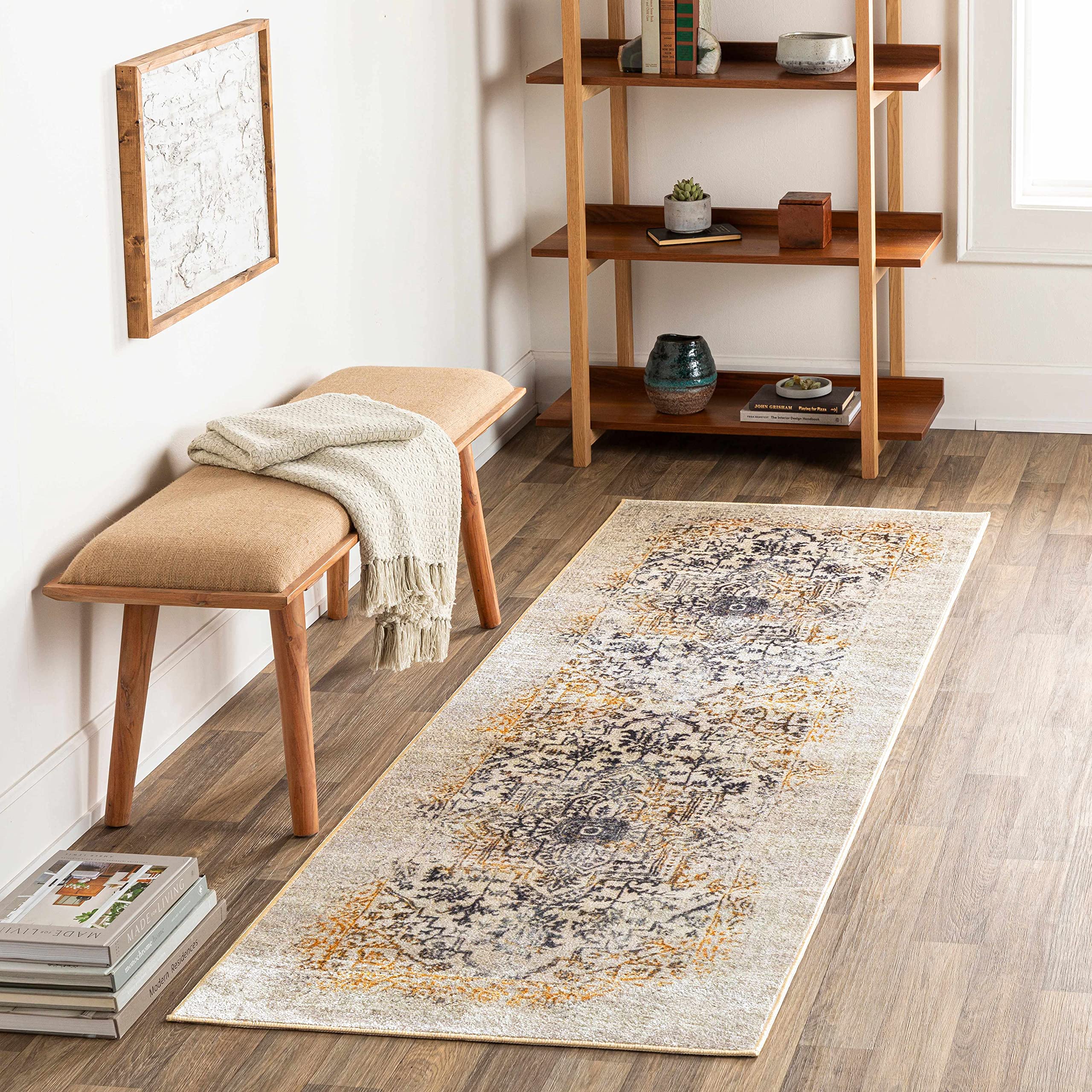 Machine Washable Hauteloom Dordrecht Area Rug for Living Room & Bedroom - Soft & Durable Beige, Black, Red Options - 8'10