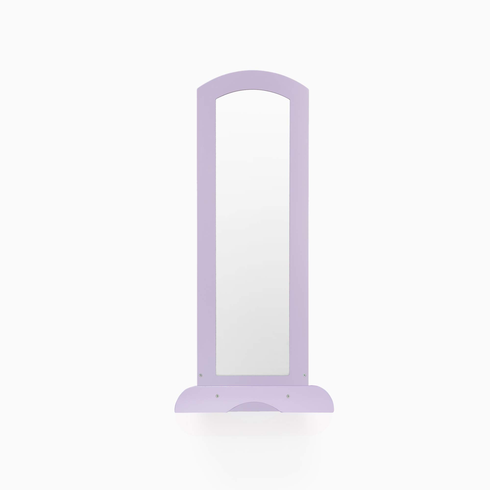 Guidecraft See and Store Dress-Up Center – Lavender Kids Pretend Play Wardrobe with Mirror, Shelves & Bottom Tray | Costume Storage Armoire for Girls & Boys | Perfect for Bedroom, Playroom & Daycare Dress-Up Activities