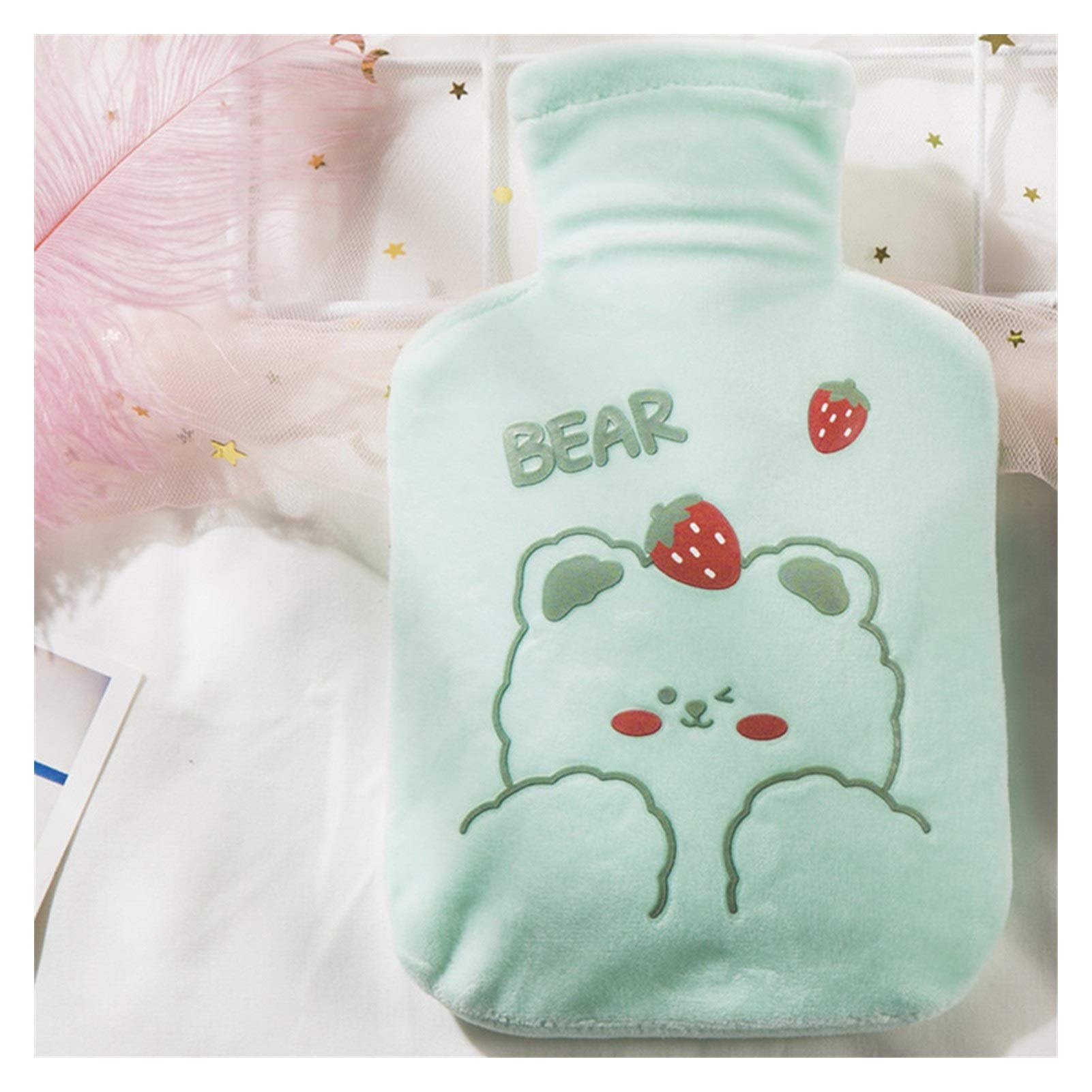 Premium Durable PVC Hot Water Bottle with Cute Knit Cover - Reusable Portable Hot Water Bag for Home, Office & Travel - Perfect Christmas & Birthday Gift for Women & Men - Relieves Pain, Keeps Warm in Winter