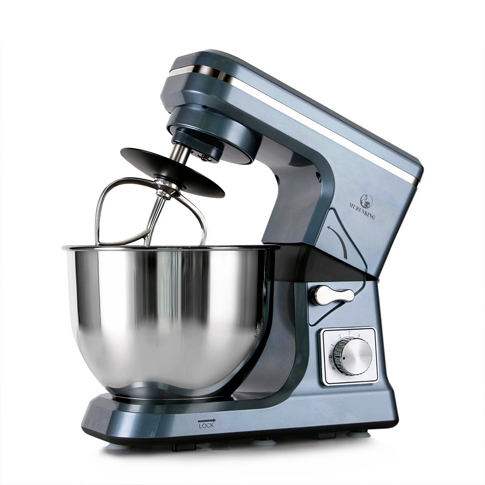 5.3-QT 500W Stand Mixer with 6+ Speeds & Tilt-Head - Electric Kitchen Mixer for Baking, Dough, Cookies & More - Includes Accessories (Gray Blue) - Perfect for Home Bakers & Professional Chefs