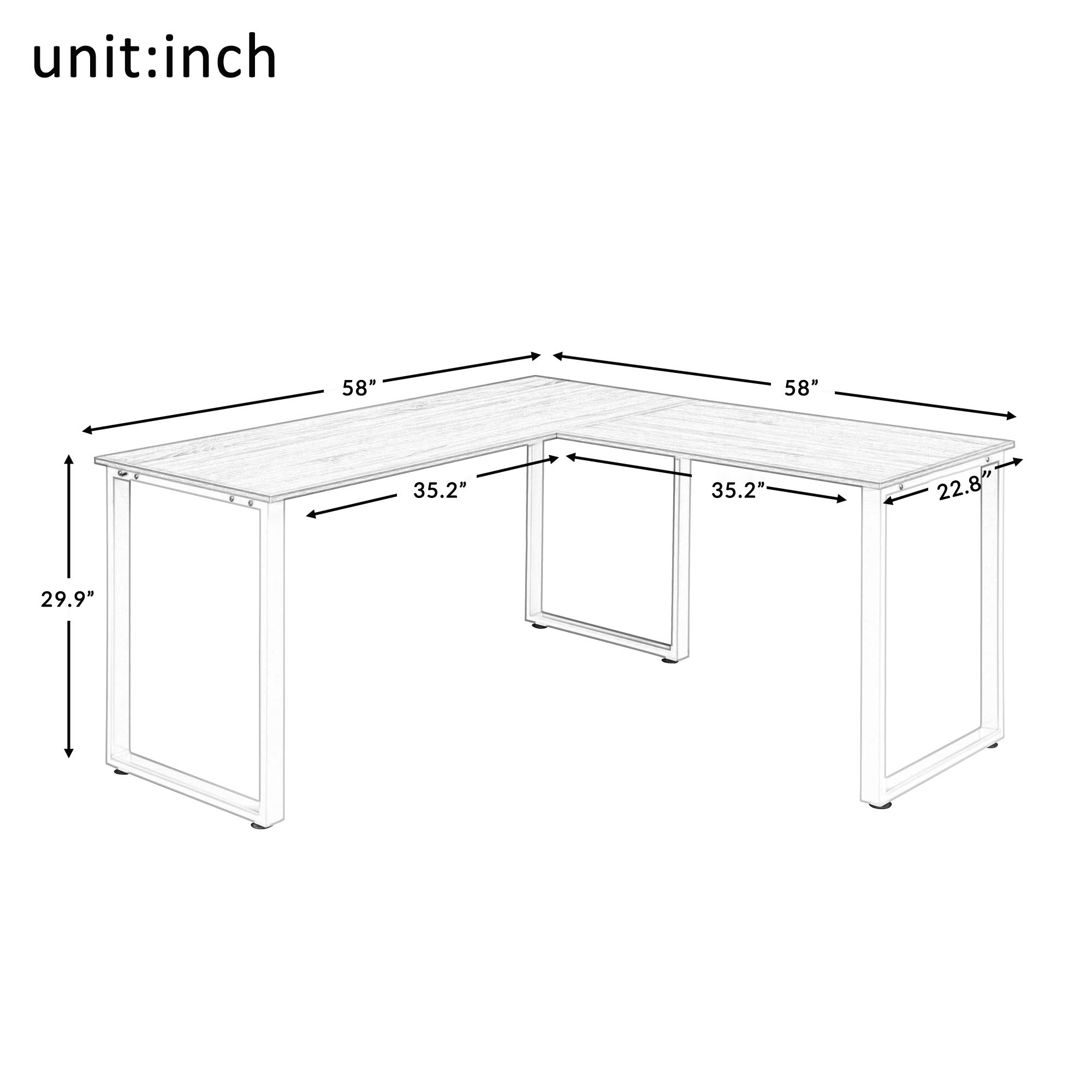 Modern L Shaped Desk Computer Corner Desk - Home Office Study Writing Workstation & Gaming Table with Wood & Steel Frame (Black) - Perfect for Small Spaces, Work from Home, and PC Gaming Setup