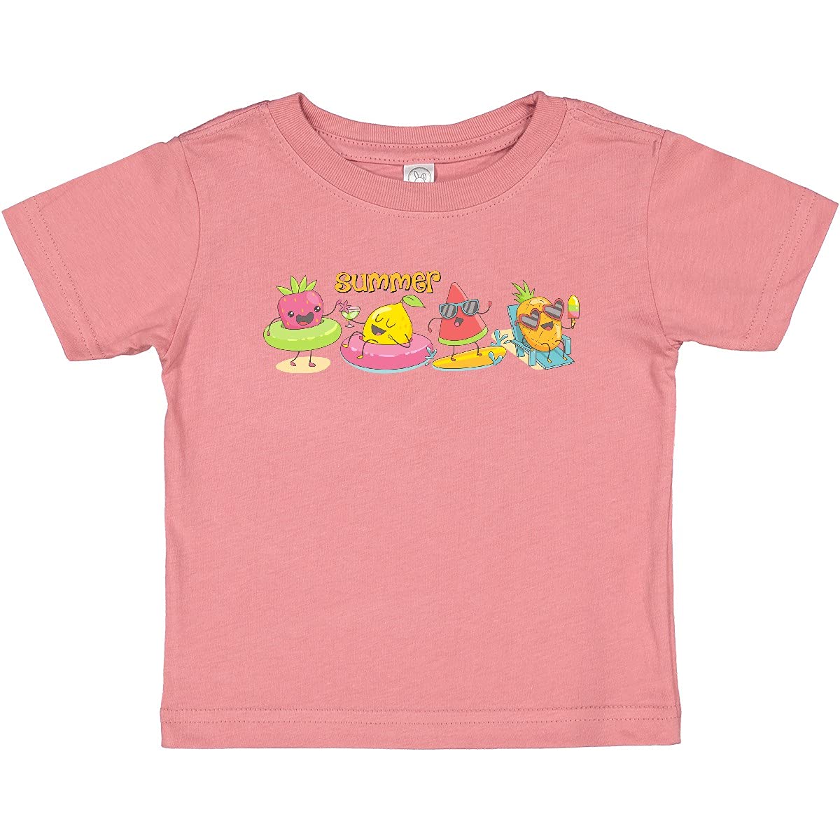 Inktastic Kawaii Summer Fruit Baby T-Shirt - Cute Cartoon Fruit Print Cotton Tee for Toddlers & Infants - Perfect for Playdates, Beach Outings & Summer Photoshoots