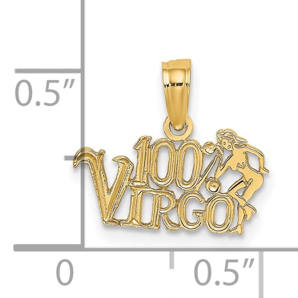 14K Solid Yellow Gold Virgo Zodiac Necklace - August & September Birthday Gift, Horoscope Pendant Jewelry for Women - Perfect for Daily Wear, Special Occasions & Astrology Lovers