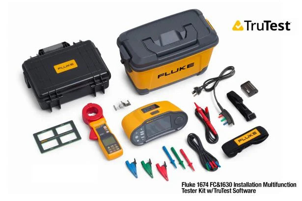 Fluke 1674 FC & 1630 Installation Multifunction Electrical Tester Kit with TruTest Software - Professional Electrician Tools for Circuit Testing & Safety Inspections