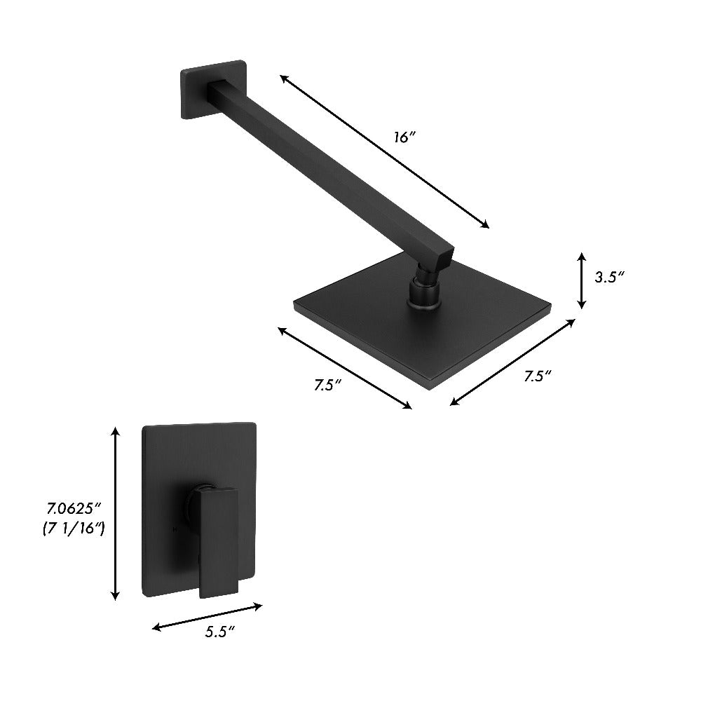 ZLINE Bliss Rainfall Shower Faucet in Matte Black - Modern Bathroom Fixture for Spa-Like Experience | Perfect for Master Bath, Guest Bath & Luxury Home Renovation