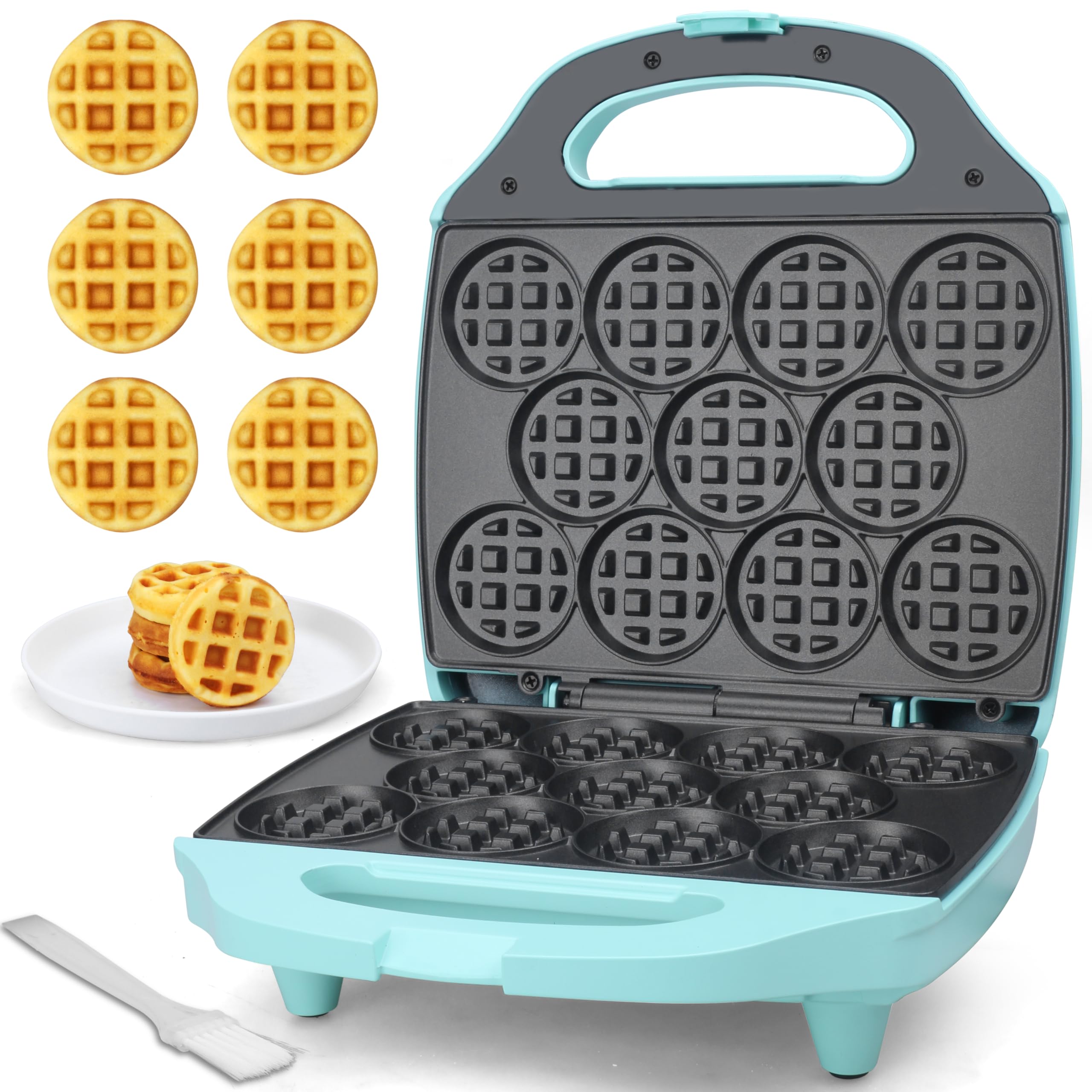 Mini Waffle Maker for Kids & Adults - Baker's Friend Belgian Waffle Machine, 11