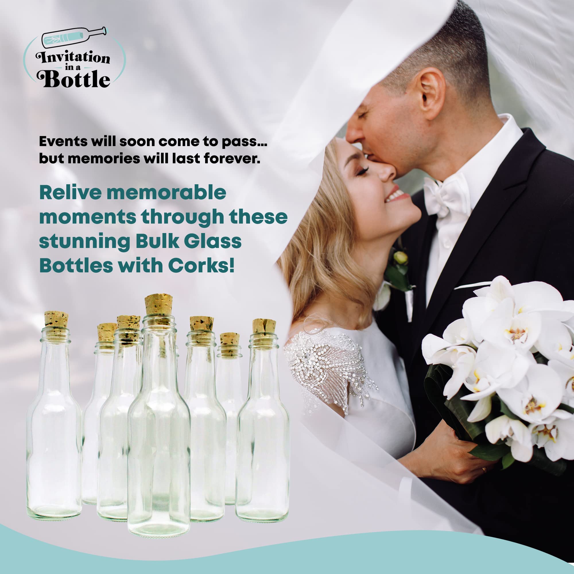 12-Pack Clear Glass Bottles with Wooden Cork Lids - 170ml/5.5 oz Wide Mouth Design - Reusable for DIY Crafts, Wedding Favors, Potion Bottles, Sand Art & Home Decor - Perfect for Party Invitations, Gift Packaging & Apothecary Storage