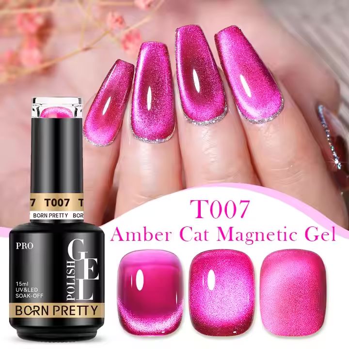 Born Pretty Jelly Amber Cat Eye Magnetic Gel Polish - 15ml Nail Art for Stunning Magnetic Cat Eye Effect, Perfect for Salon & Home Manicures