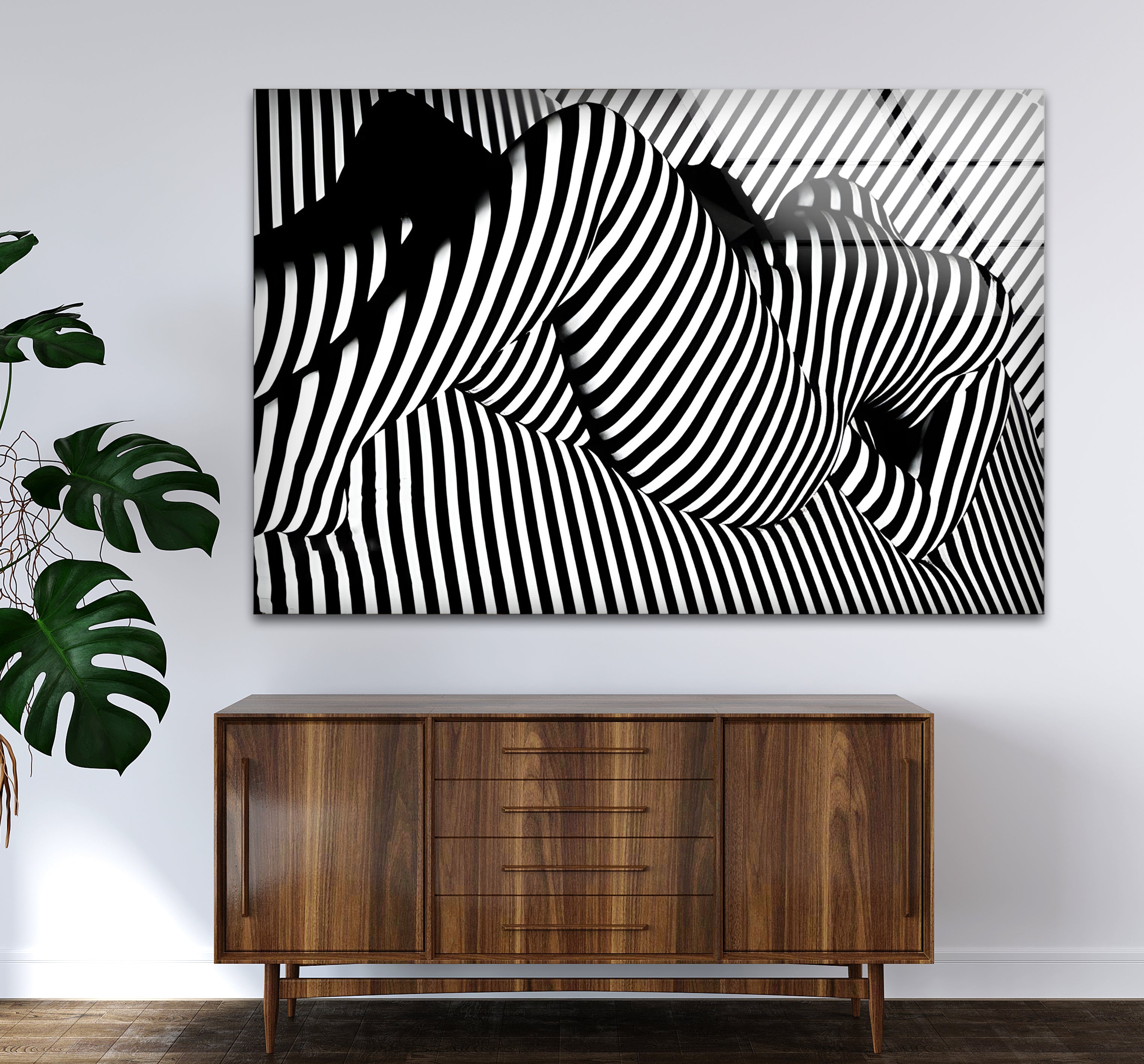Elegant Black and White Female Body Glass Wall Art - Modern Home Decor for Living Room, Bedroom & Office