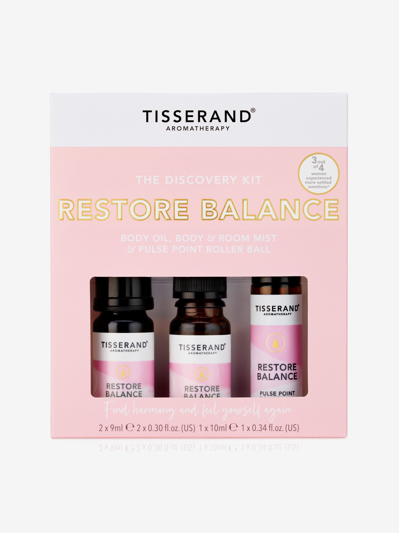 Tisserand Restore Balance Discovery Kit - Essential Oils for Stress Relief & Relaxation - Perfect for Aromatherapy, Massage & Home Spa
