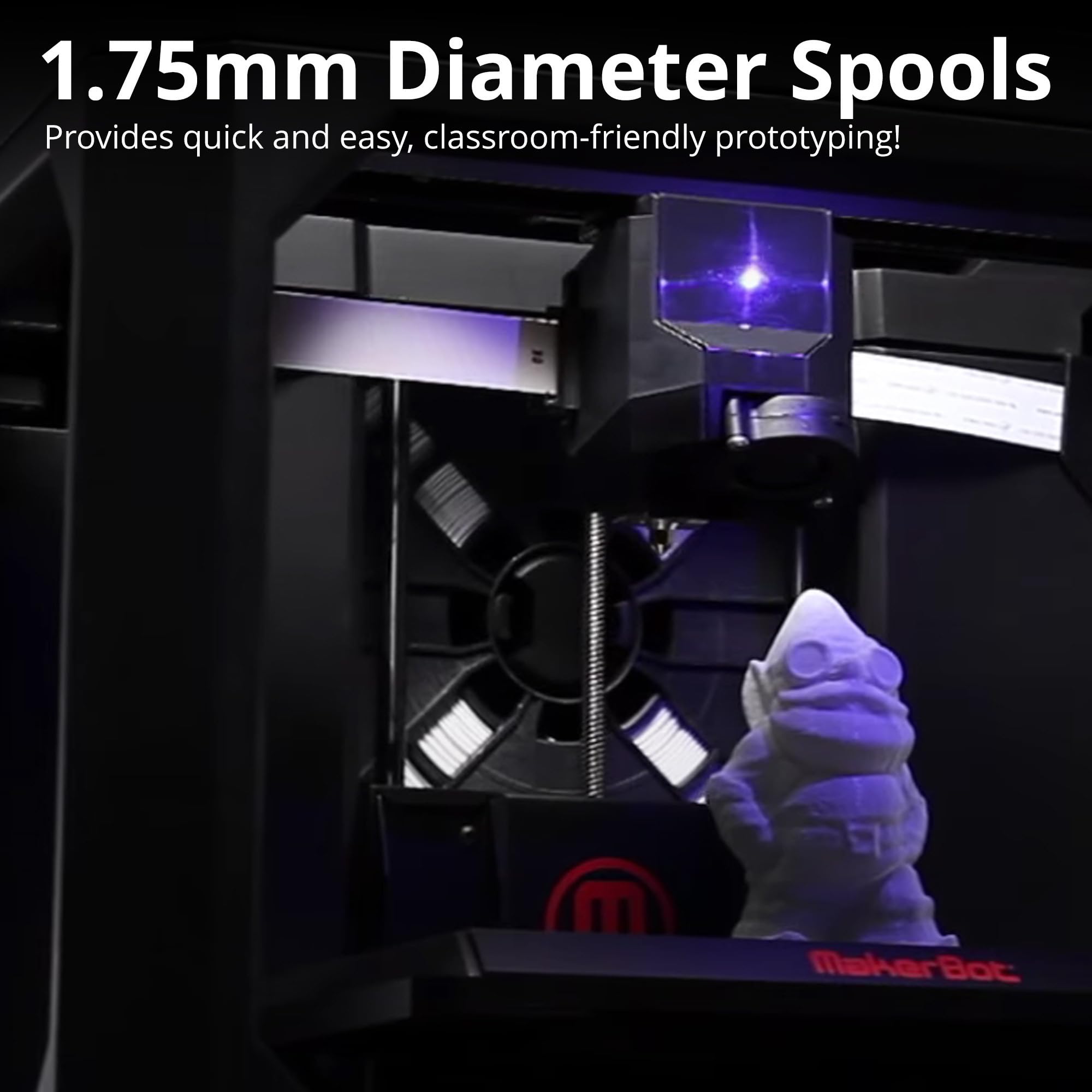 MakerBot PLA 3D Printing Filament - 1.75mm, 1kg Spool, Compatible with Replicator+ & 5th Generation 3D Printers (Cool Gray) - Ideal for Prototyping, DIY Projects & Educational Use