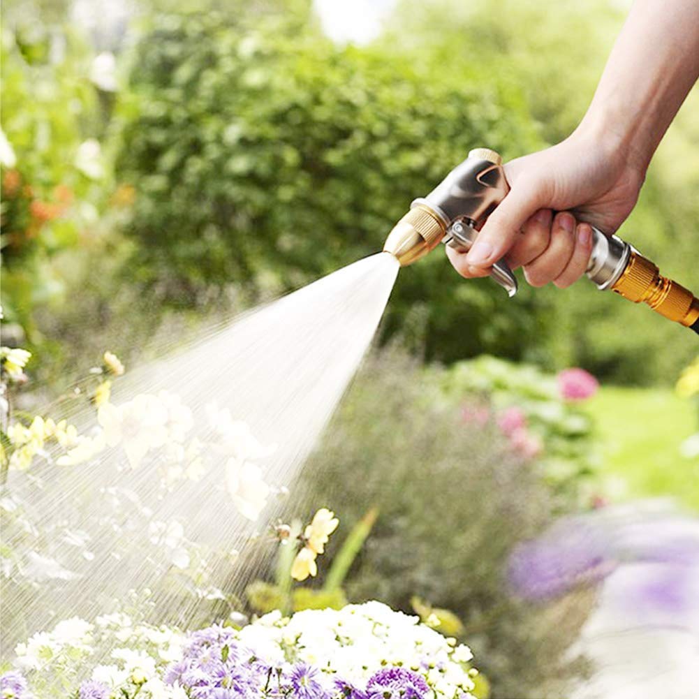 FANHAO Heavy Duty Metal Garden Hose Nozzle - 100% Rust-Proof Thumb Control Water Sprayer for Lawn, Car Washing & Outdoor Cleaning
