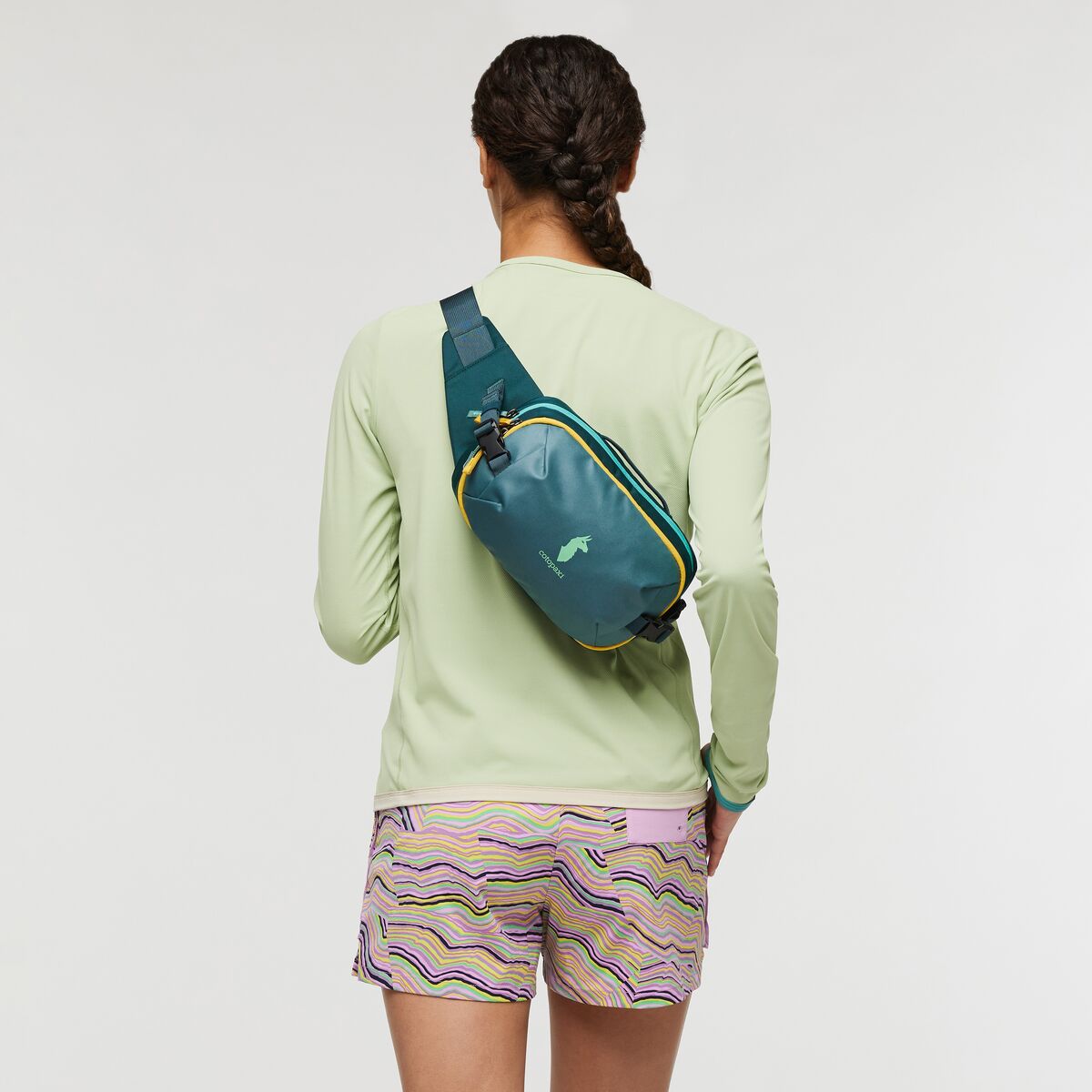 Cotopaxi Allpa X 3L Hip Pack - Waterproof Waist Bag for Travel & Hiking - Blue Spruce/Abyss - Compact Fanny Pack for Outdoor Adventures, Running & Daily Use