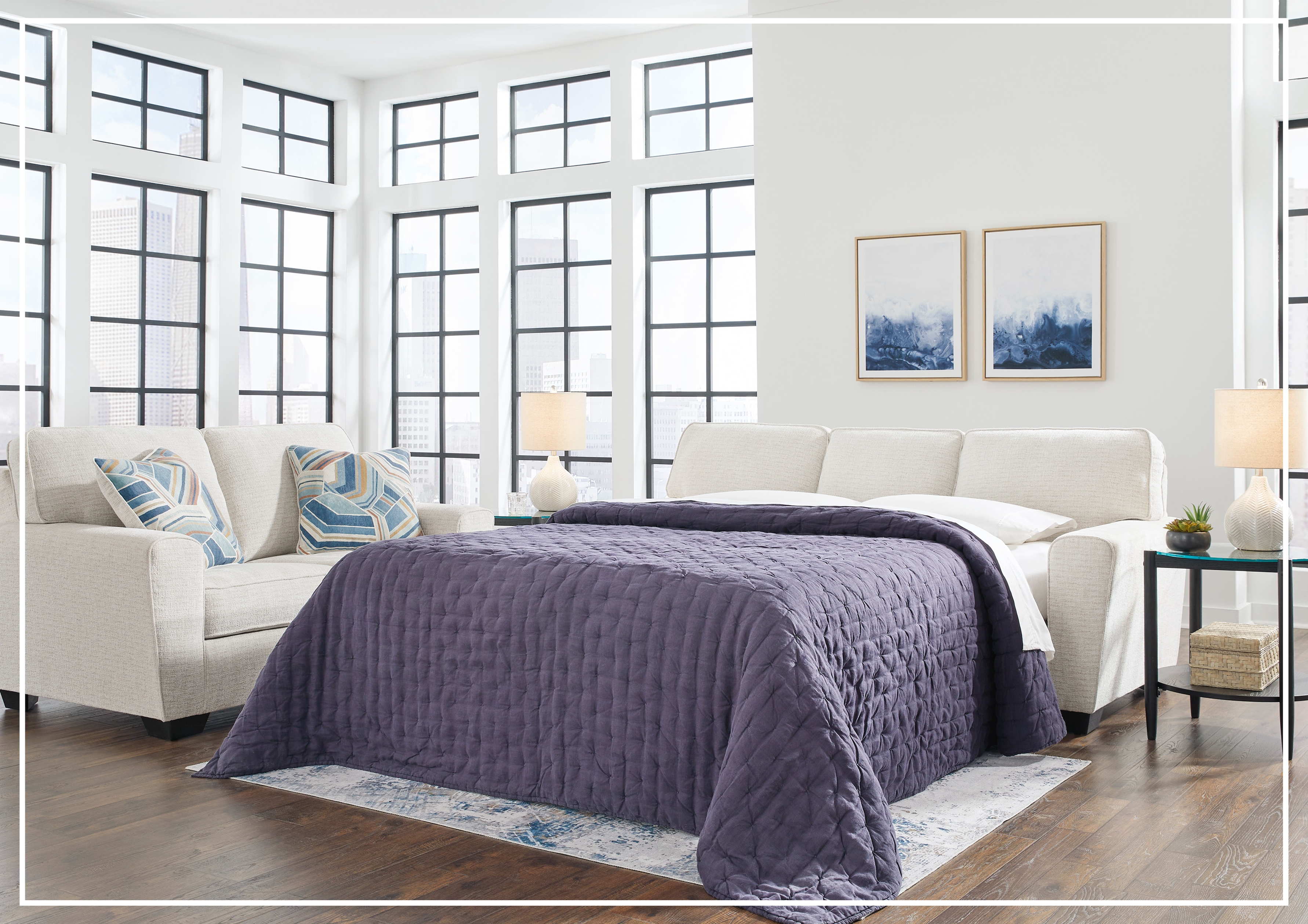 Gio Italia Claire 3-Seater Fabric Queen Sleeper Sofa Bed - Convertible Comfort for Small Spaces & Guest Rooms | Perfect for Apartments, Living Rooms & Home Offices