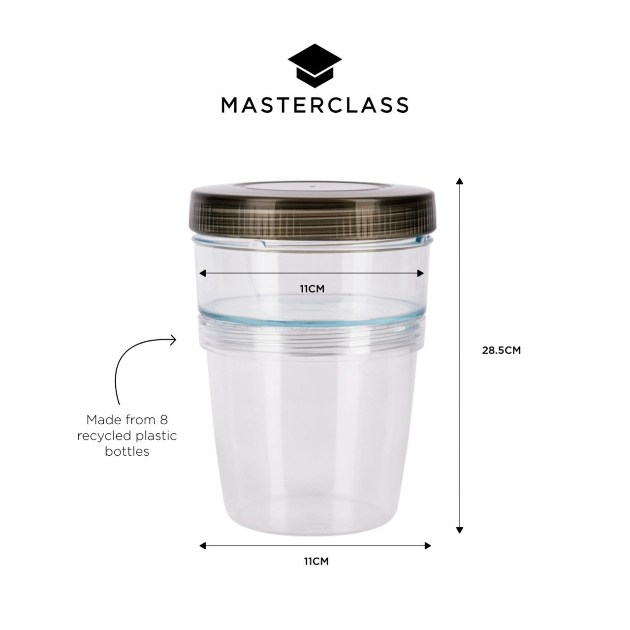 MasterClass Eco Snap Yoghurt and Granola Breakfast Pot - 500ml Reusable BPA-Free Food Storage Container | Perfect for Meal Prep, Office Lunch & Healthy Snacks