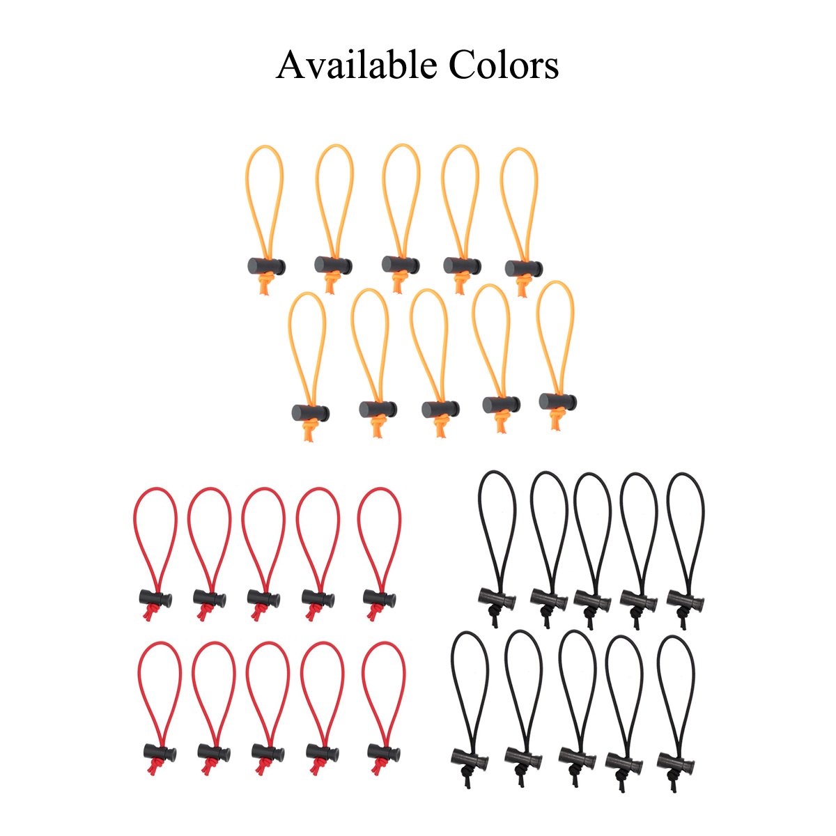 Foto&Tech Multipurpose Extra Thick Elastic Cable Ties (10-Pack, 16CM, Black) - Adjustable Reusable Cord Organizer for Home Office, Computer, TV & Electronics Cable Management - Tangle-Free Wire Straps for Neat Desks & Entertainment Centers