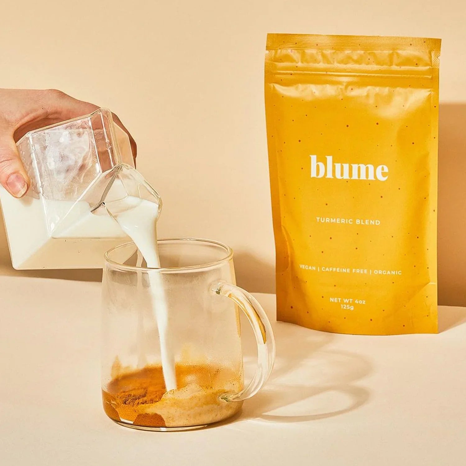 Blume Turmeric Blend Superfood Latte Mix - 125g | Organic Golden Milk Powder with Black Pepper & Cinnamon | Perfect for Morning Boost, Afternoon Pick-Me-Up & Evening Relaxation