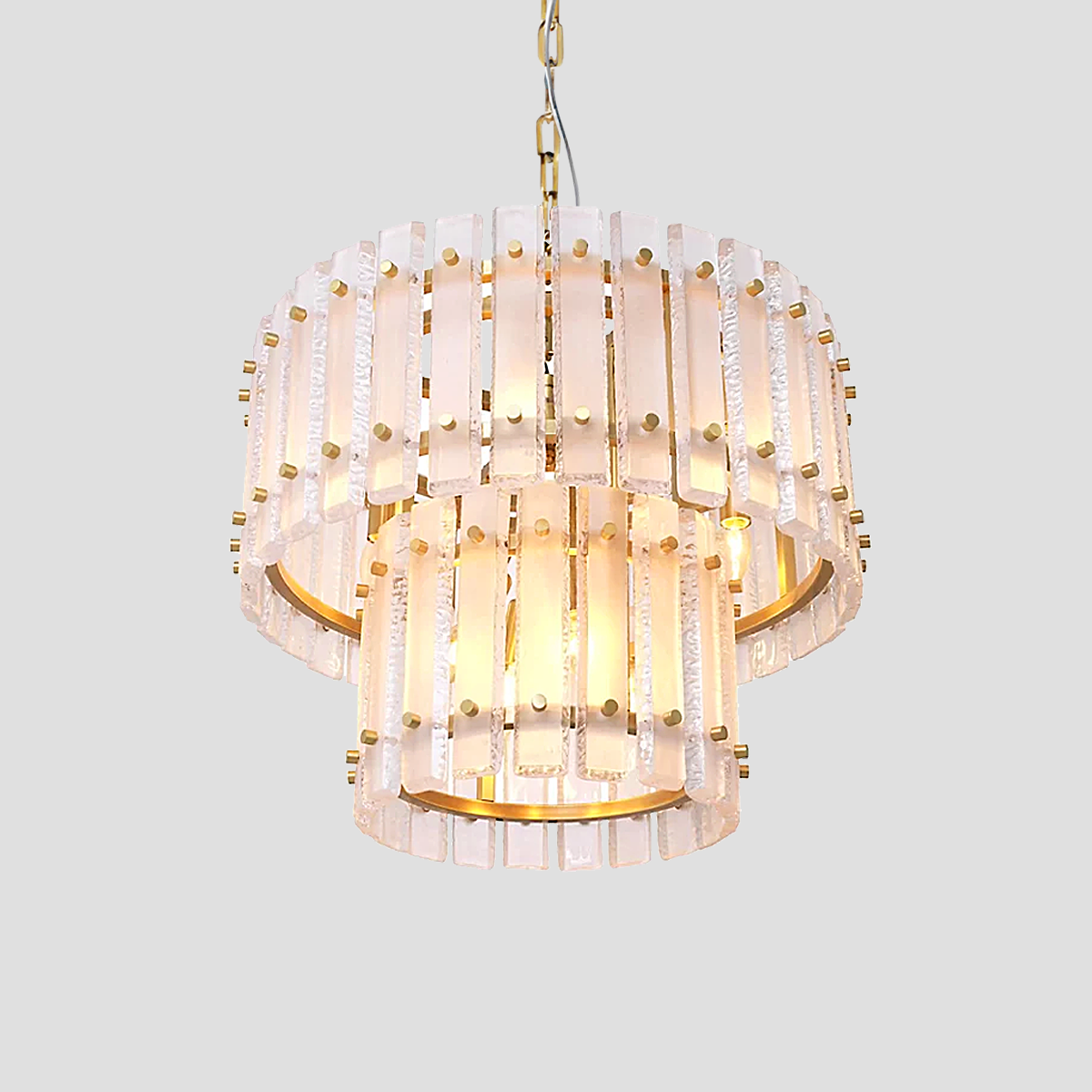 Getfit Classical Round Glass Chandelier - Elegant Crystal Ceiling Light Fixture for Dining Room, Bedroom & Living Room Decor