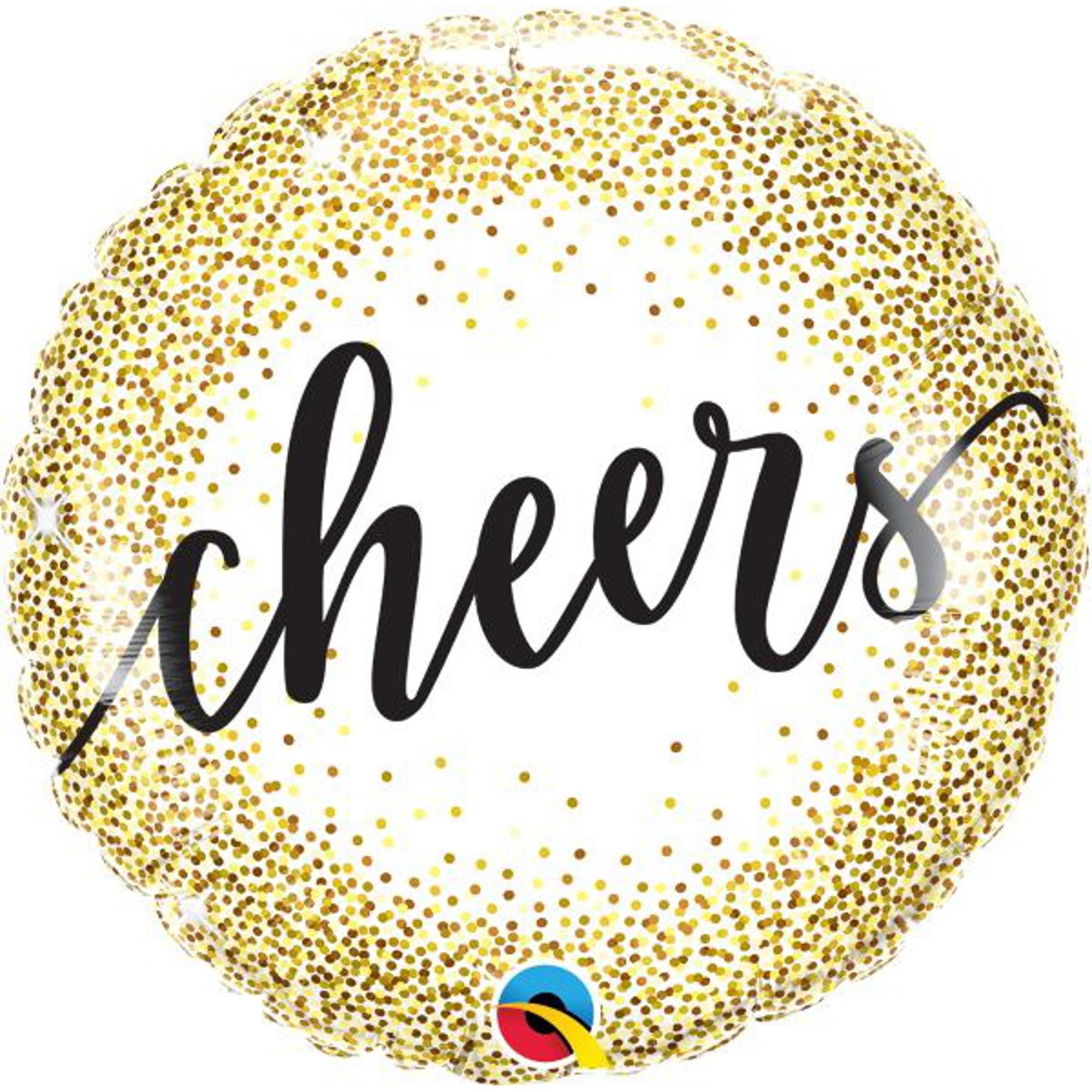 Gold Glitter Dots & Cheers Balloon Combo - Party Decorations for Birthday, Wedding, Baby Shower & Celebration Events