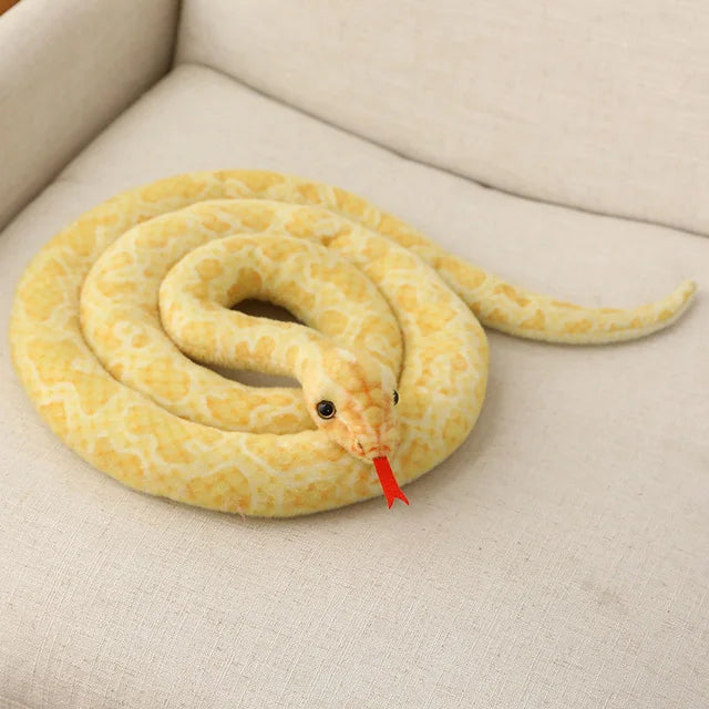 3M Simulation Soft Plush Toy - Giant Yellow Snake Stuffed Animal, Realistic Python Cloth Doll for Kids & Toddlers - Perfect Birthday, Christmas Gift for Boys & Girls - Great for Cuddling, Room Decor, and Pretend Play