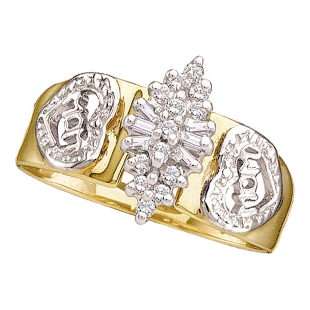10K Yellow Gold Round Diamond Mother's Ring - 1/8 CTW Dazzlingrock Collection | Elegant Gift for Mom, Women's Jewelry for Anniversary, Birthday & Special Occasions