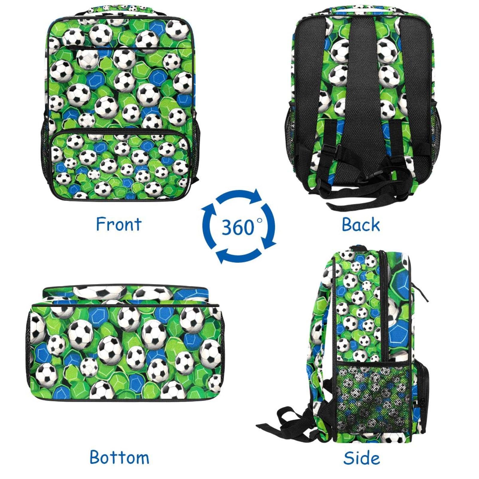 **Men's & Women's Travel Backpack with Floral Soccer Ball Design - Durable & Stylish for Hiking, Gym, Work & School**