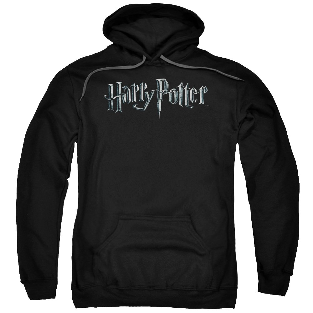 Harry Potter Hoodie for Adults - Black Logo Pullover for Casual Wear