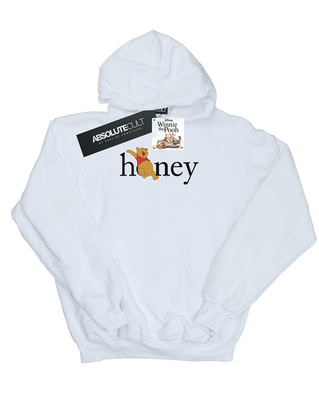 Disney Boys Winnie The Pooh Honey Bear Hooded Sweatshirt - White Cotton Pullover for Kids Age 9-11 Years - Perfect for School, Playdates & Family Outings