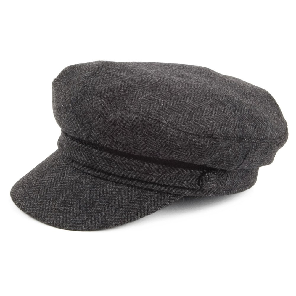 Herringbone Wool Blend Cap for Outdoor & Music Events