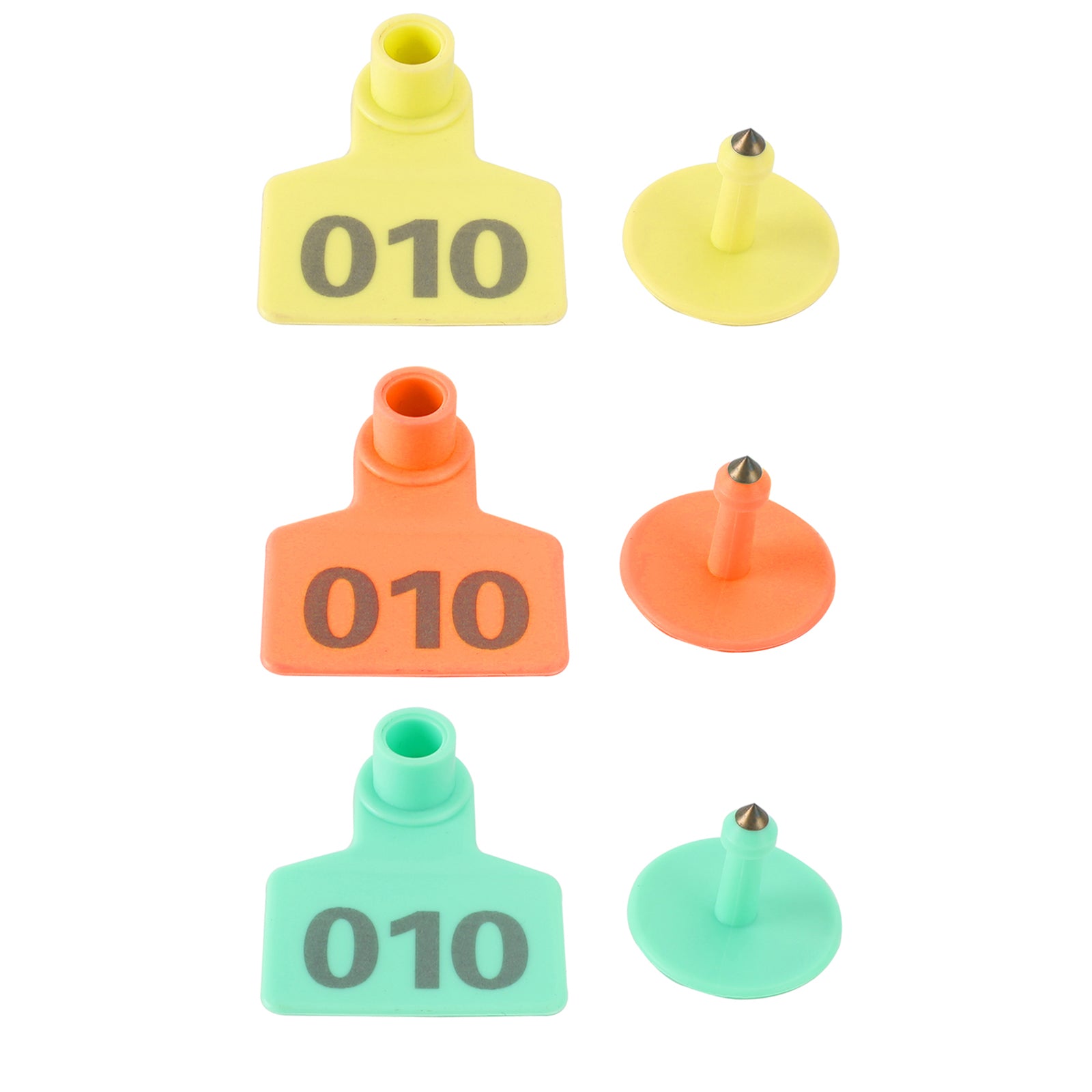 100 PCS Animal Ear Tags - Numbered 001-100 for Livestock, Cattle, Cows & Pigs - Durable Plastic ID Tags for Farm Animal Identification & Tracking