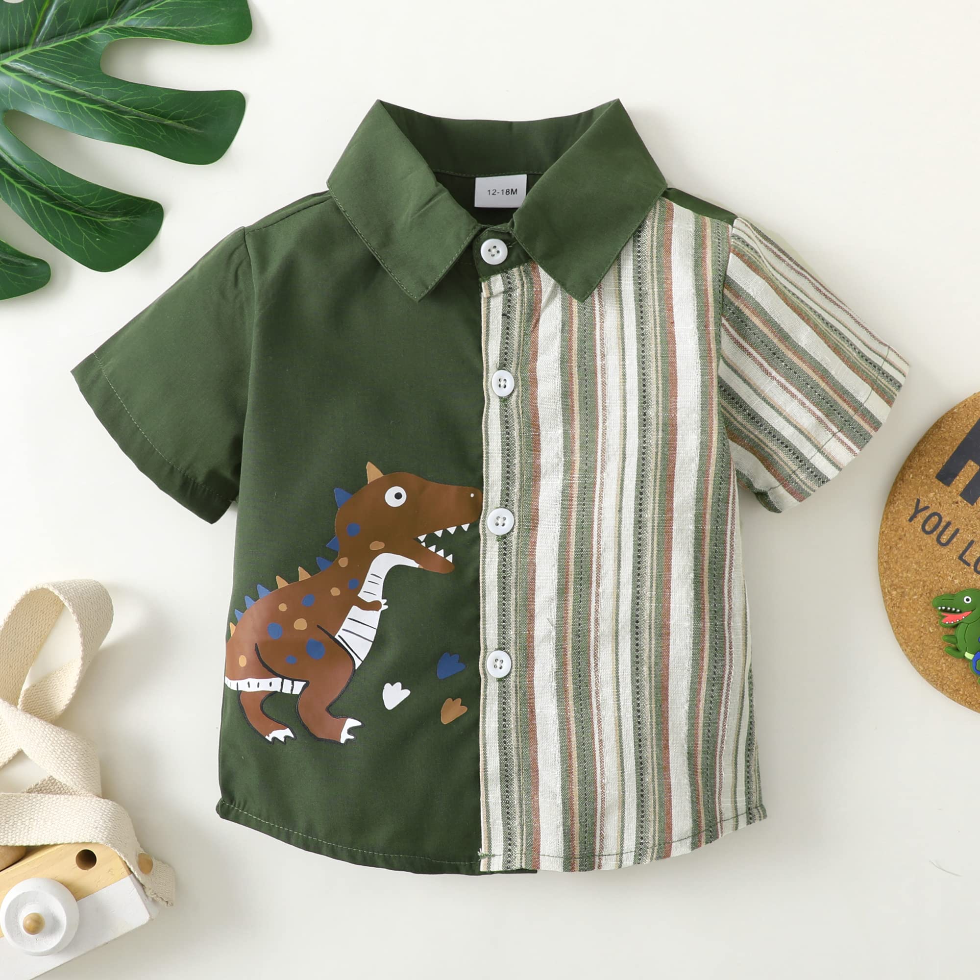 **Boys' Cotton Summer Outfit Set - Toddler Short Sleeve Shirt & Shorts for Playtime, Beach & Outdoor Activities**