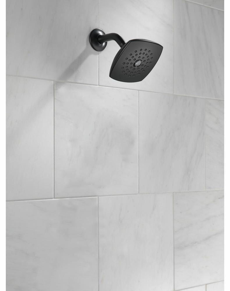 Delta RP64859BL Matte Black Raincan Shower Head - 1 Setting Waterfall Showerhead for Luxurious Spa-Like Bathroom Experience