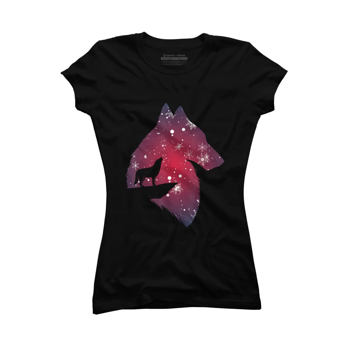 Funny Christmas Wolf with Snowfall T-Shirt for Adults, Kids & Babies | Holiday Gift & Family Matching Outfits | Perfect for Christmas Parties & Festive Gatherings