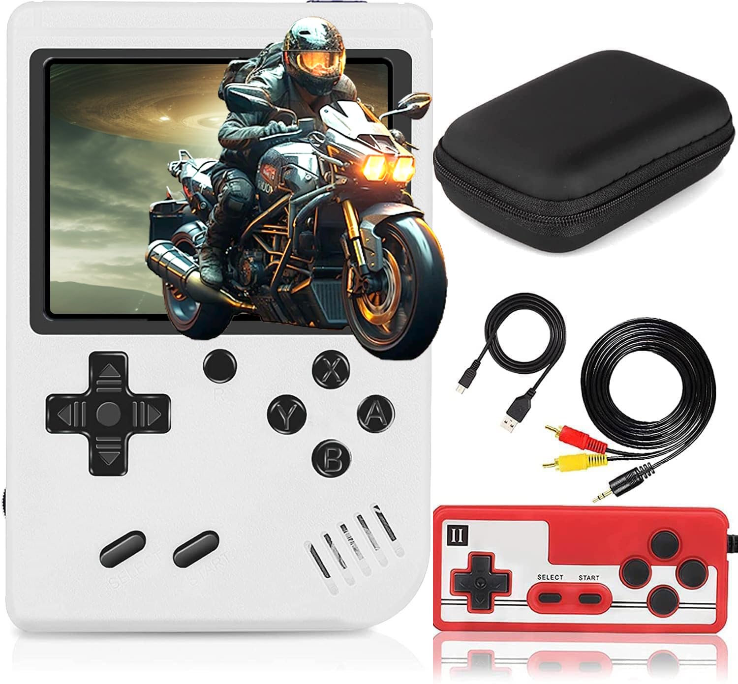 Retro Handheld Game Console - Mini Arcade Machine with 400 Built-in Classic FC Games, Portable Video Game Player for Kids & Adults, Gameboy Style with TV Output - Perfect for Travel, Gifts & Family Entertainment (White)