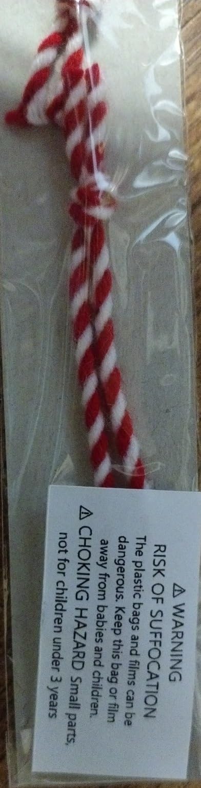 Kim & Co Set of 6 Handmade Bulgarian Martenitsa Bracelets - Traditional Red & White Woven Charm Bracelets for Good Luck & Spring Celebration - Perfect for Bulgarian Festivals, Gift Giving & Cultural Events