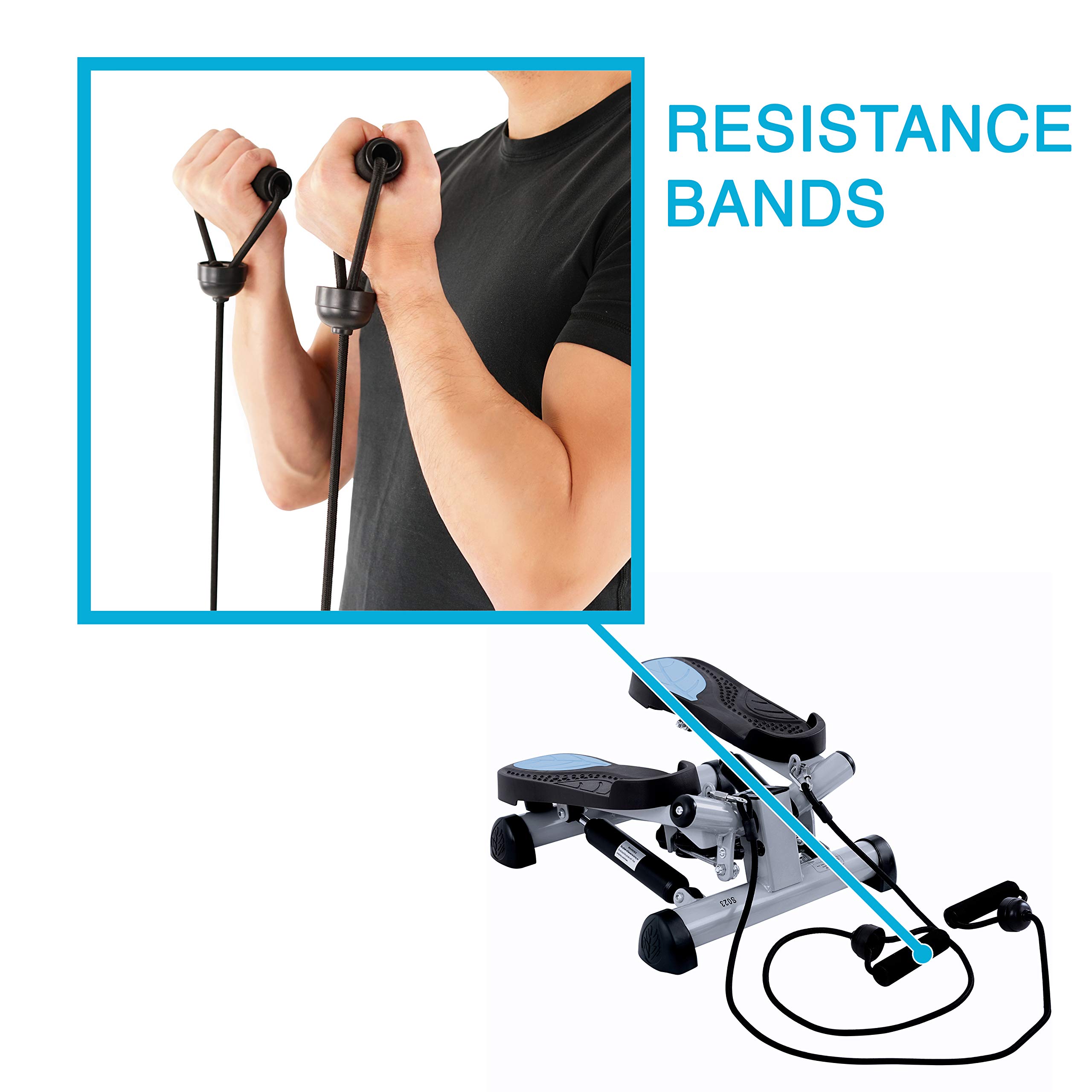 Efitment Mini Stepper with Resistance Bands - Home Fitness Equipment for Cardio, Thigh & Leg Workout | Non-Slip Pedals, LCD Monitor | Perfect for Home Gym, Office Exercise & Indoor Climbing Training