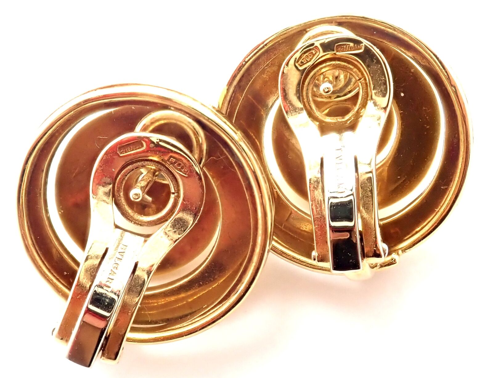 Authentic Vintage BULGARI BULGARI 18k Yellow Gold Swirl Earrings - Luxury Italian Jewelry for Women, Perfect for Weddings & Special Occasions