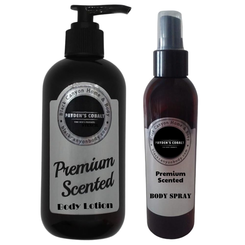 Payden's Cobalt Bay Rum Scented Body Lotion & Spray Gift Set for Men - 8 Oz Moisturizing Lotion & Refreshing Fragrance - Perfect for Daily Use, Gym, Work & Special Occasions