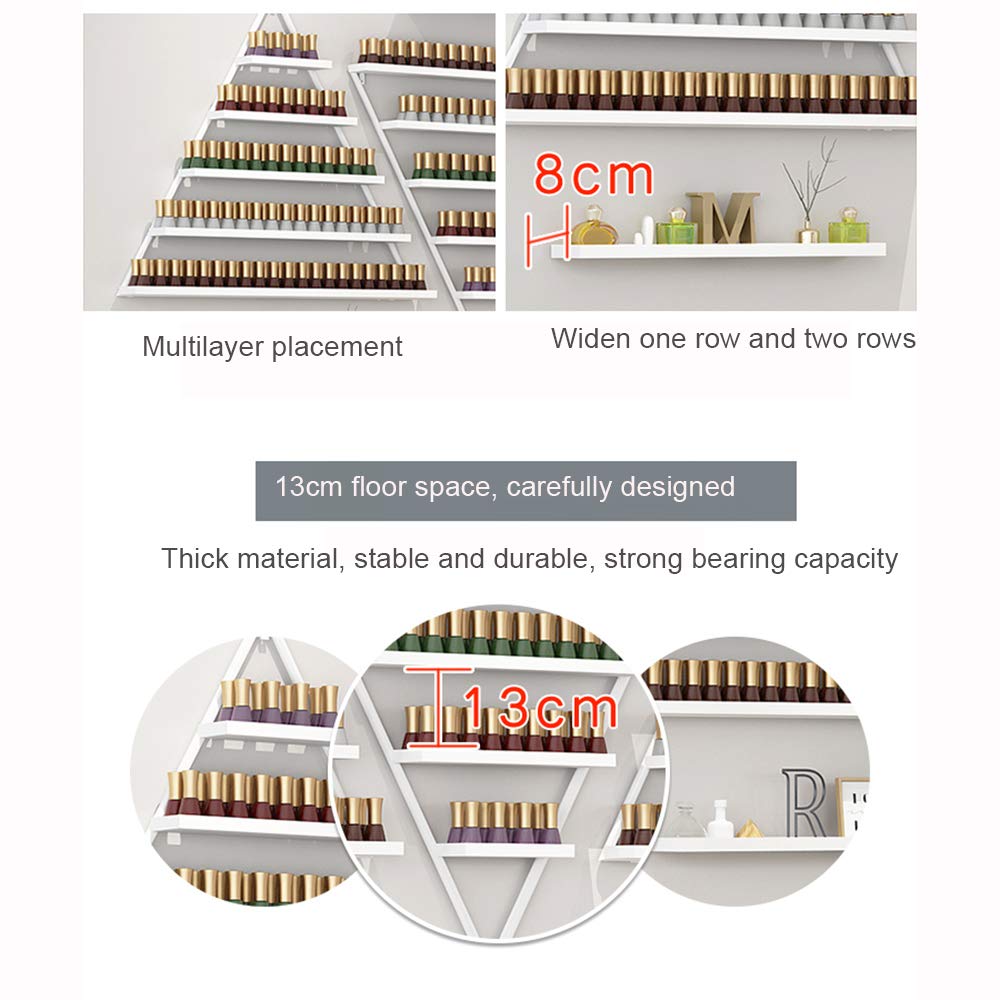 5-Tier Wall Mounted Metal Nail Polish Organizer - Cosmetic Display Rack for Nail Polish, Lipstick, Essential Oils & Beauty Products - Perfect for Salon, Spa, Bathroom & Home Organization