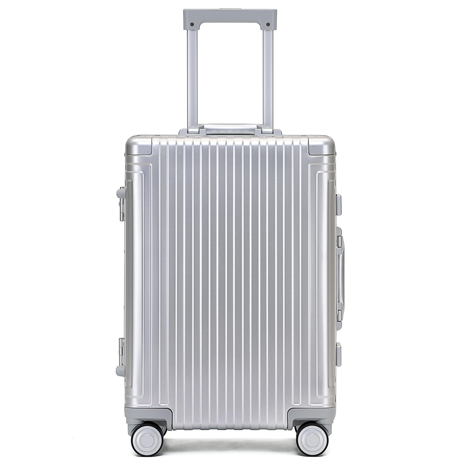 20 Inch Aluminum Carry On Luggage - Lightweight Silver Hardshell Suitcase with Spinner Wheels, TSA Lock | Perfect for Air Travel, Business Trips & Weekend Getaways