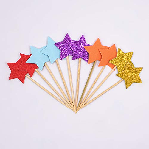 Flairs New York Pink Mini Stars Cupcake Toppers - Pack of 10 | Party Decorations & Baking Supplies for Birthdays, Weddings, Baby Showers & Celebrations