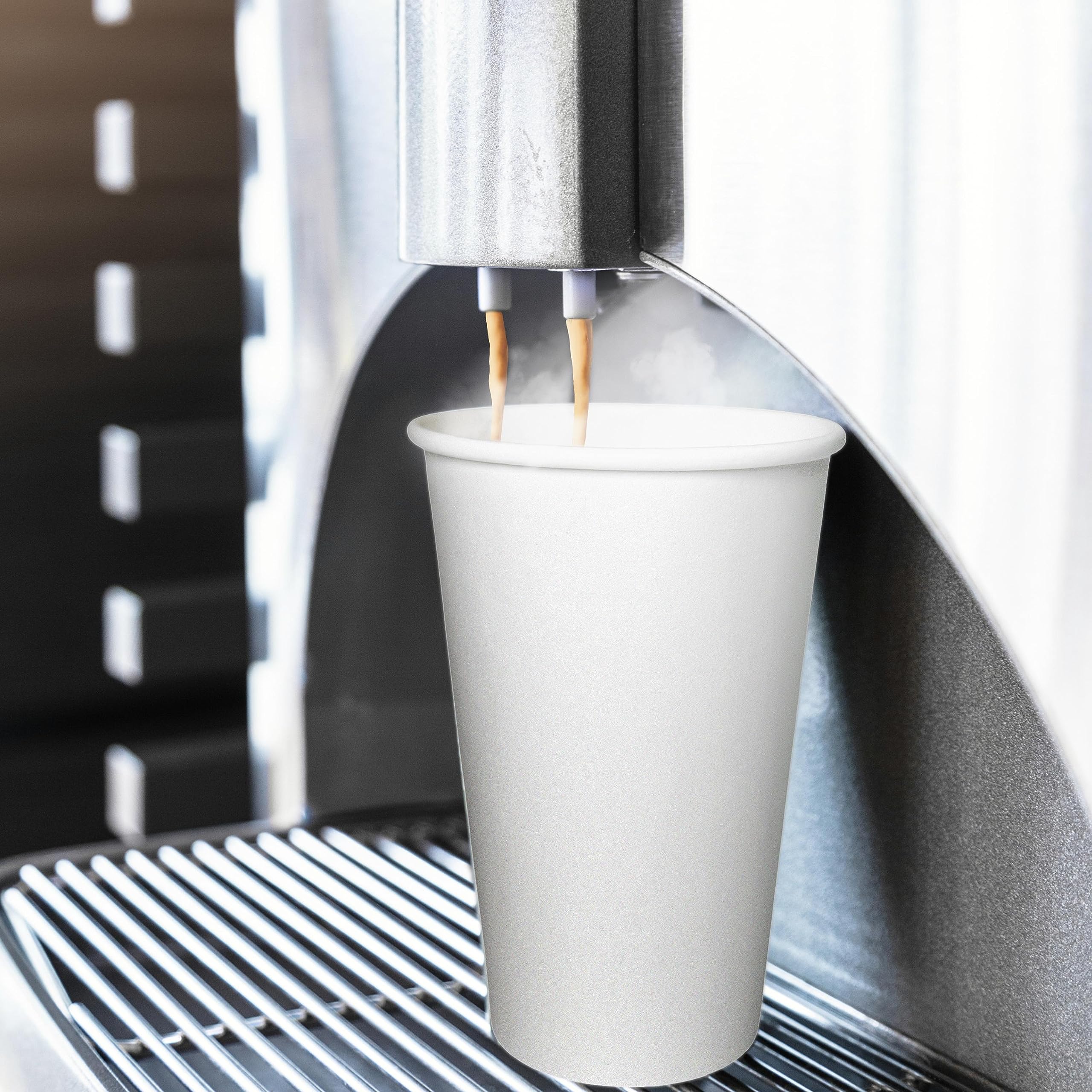 EcoQuality 8 oz White Disposable Hot Drink Paper Cups - Recyclable & Compostable Coffee Cups for Office, Cafe, Restaurant - Bulk Pack of 150 - Perfect for Coffee, Tea, Latte, Chai and Hot Beverages