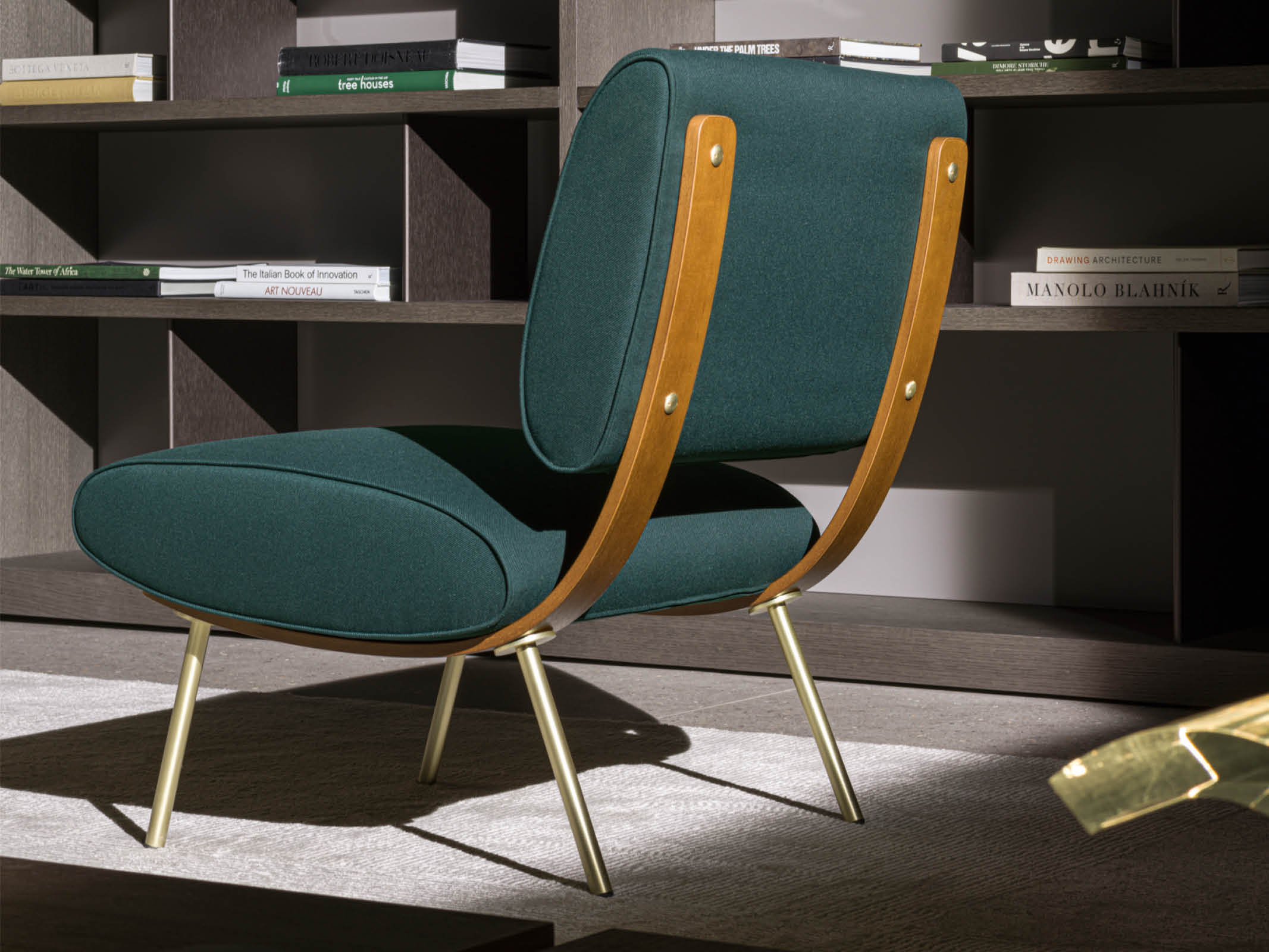 Modern Round D.154.5 Armchair - Mid-Century Inspired Accent Chair with Wooden Legs for Living Room, Bedroom or Office - Comfortable Lounge Seating for Home Decor