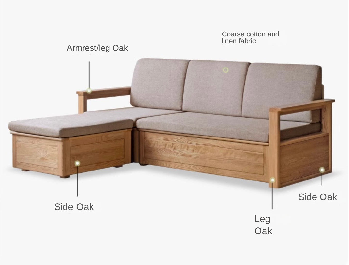 Solid Oak Wood Storage Box for Sofa - Organize Living Room, Bedroom, or Office with Stylish Wooden Storage Solution