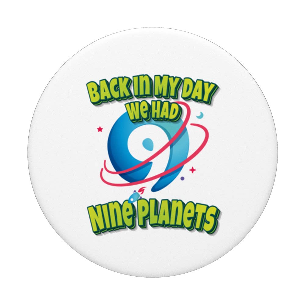 Vintage Solar System Design - Back In My Day We Had Nine Planets PopSockets Swappable PopGrip | Phone Grip Stand for iPhone & Samsung | Perfect for Space Lovers & Astronomy Fans