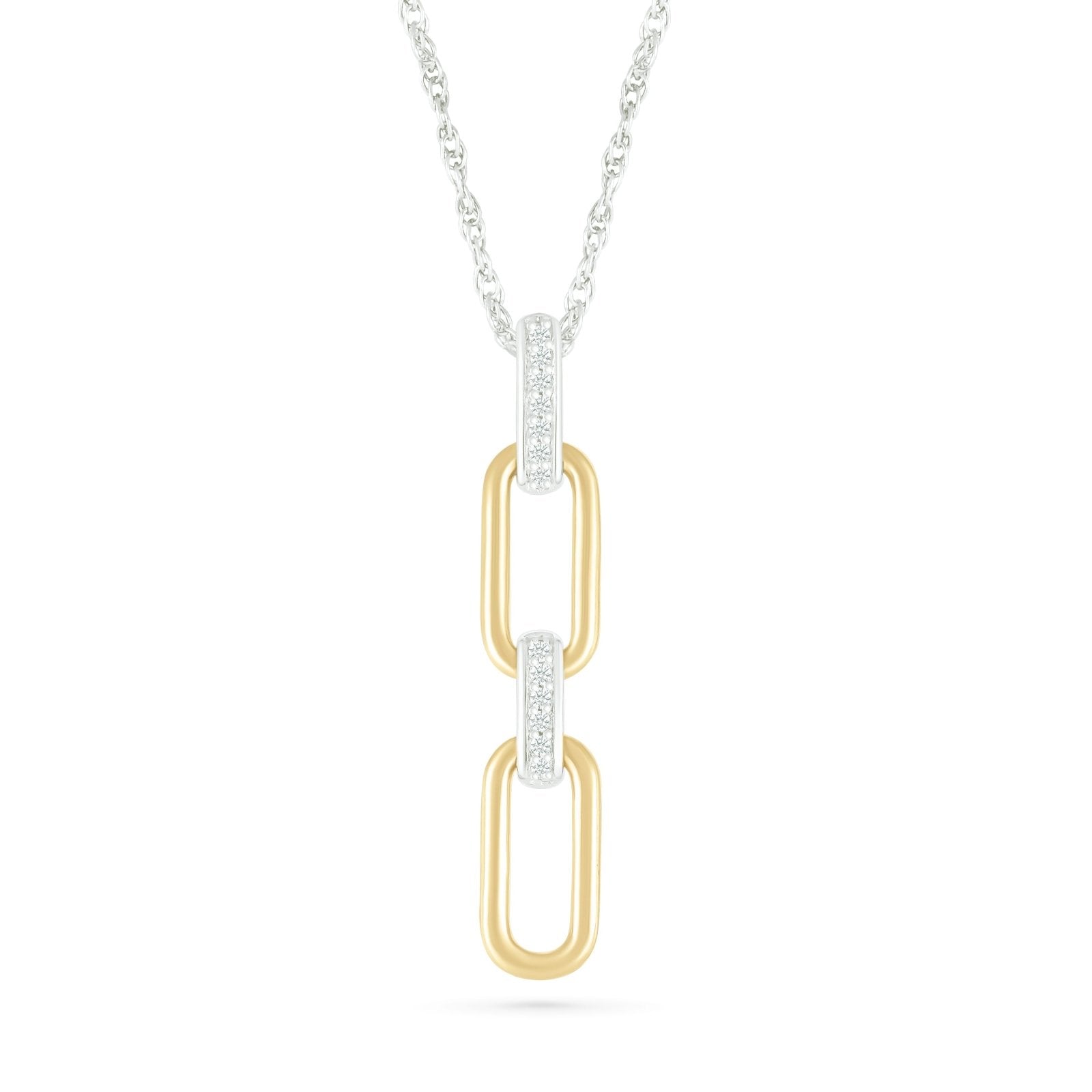 10k Yellow Gold Interlocking Diamond Paperclip Necklace - Dainty Layering Chain for Women, Perfect for Everyday Wear & Special Occasions